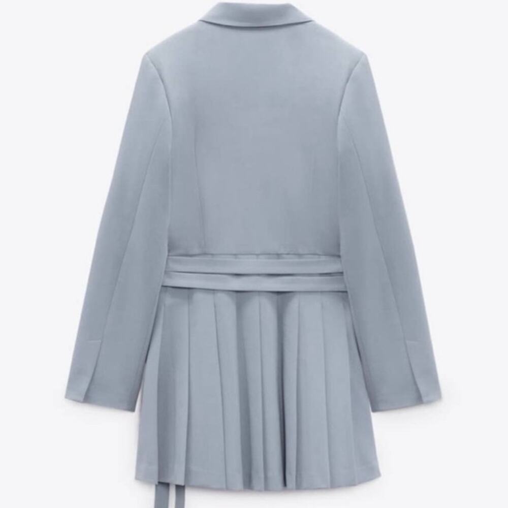 Zara Box Pleat Blazer Dress with Belt – Blue Gray – Size XL | Ref. 8664/338 - Picture 6 of 8